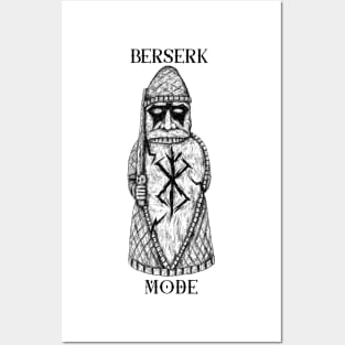 Fury Unleashed: The Viking Berserker Battle of the Lewis Chessmen Posters and Art